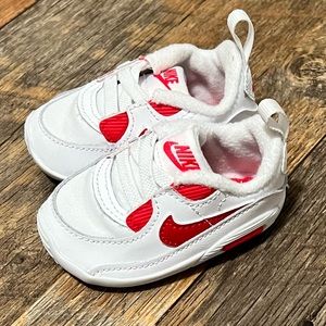 Nike Air Max 90 Crib. Size 2. new in box. White/hyper red.